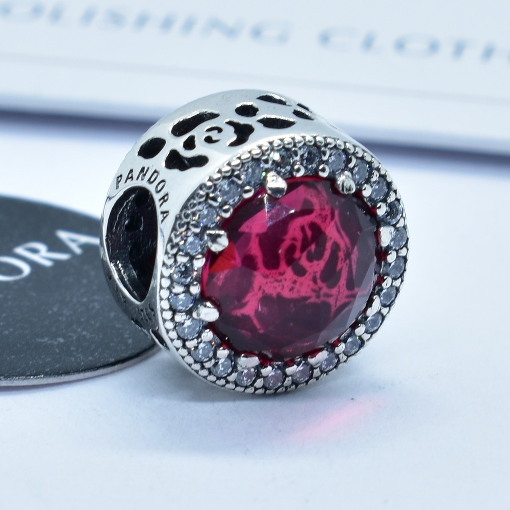 Pandora Belle’s Rose Radiant Red Charm 925 Ale with gift box #234